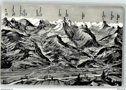 1853 Yvorne Foto AK Landkarte Rhonetal Aigle Ollon - 39699123