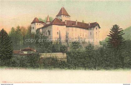 Blonay-Saint-Legier Blonay-sur-Vevey VD Château-de-Blonay Schloss Tuerme Wald Ba