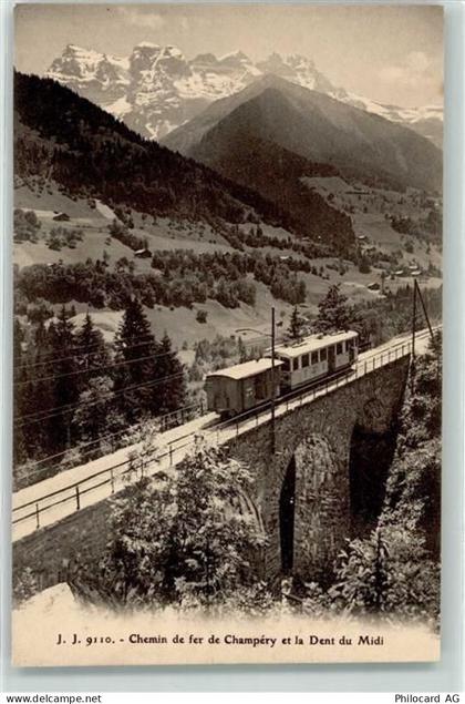 1874 Champéry Foto AK Bergbahn Chemin de fer de Champery et la Dent du M... - 10606457