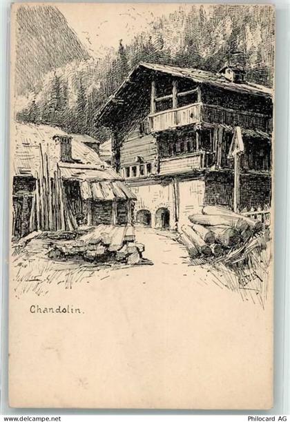 3961 Chandolin Künstlerkarte Chalets - 39404422