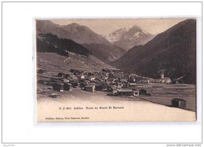 SUISSE Liddes, Vue Générale, Route du Grand St Bernard, Chalets, ed JJ 2621, 191?