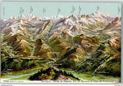 1920 Martigny - Vogelschau Vallee de Bagnes - 39377215