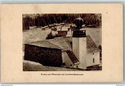 3999 Oberwald - Kirche Lawinenschutzmauer Uhr - 10586246