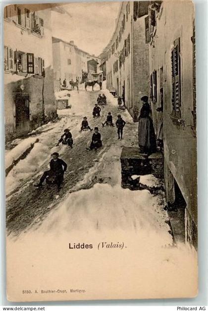 1945 Liddes - Winter Schlitten Rodelbahn - 13254603