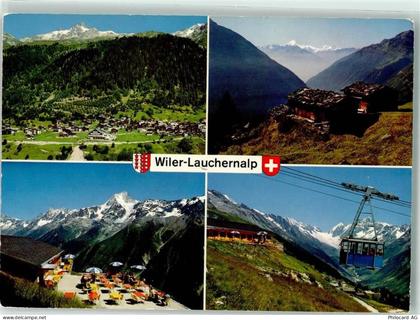 3918 Wiler Lötschen Foto AK Seilbahn Weisshorn Gasthaus Zudili - 39699566