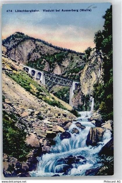3938 Ausserberg - Lötschbergbahn Viadukt Wasserfall - 51674848