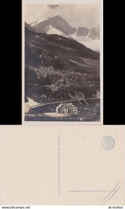 Ansichtskarte Oberwald-Obergoms Furka Passhöhr miz Furka Hotel 1930