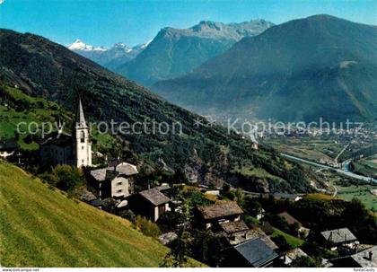 Ausserberg Panorama mit Blick Institut Rhonetal mit Visp