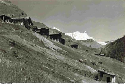 Findelen Findeln Zermatt Valais VS Bergrestaurant Blick gegen Rimpfischhorn Stra