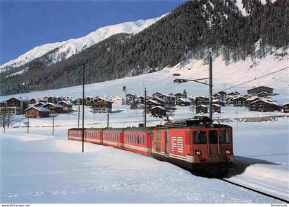 Gluringen Goms VS Furka-Oberalp-Bahn Elektrotriebzug Winterlandschaft Bergdorf N