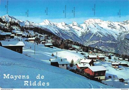 Les Mayens de Riddes Panorama Wintersportplatz Alpen