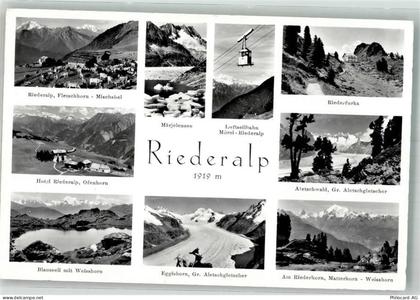 3987 Riederalp Foto AK Seilbahn Mörel-Riederalp Hotel Blausee Matterhorn... - 38191202