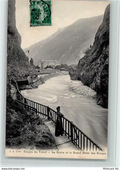 1929 Trient - Gorges de Trient La Sortie et le Grand Hôtel des Gorges - 11060101