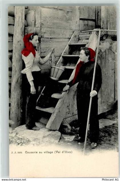 1873 Val-dIlliez - Causerie au village - 10601794