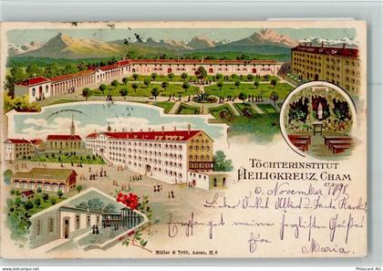 6330 Cham Kemmatten Lithographie Töchterinstitut Heiligkreuz Schule - 13404770