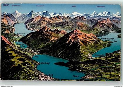 6330 Cham - Vierwaldstättersee Vogelschau Zugersee - 39497872