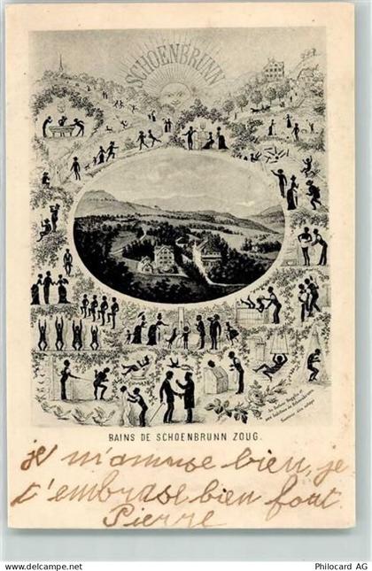 6300 Zug Zugo 1906 - Bains de Schoenbrunn Zoug Sonne Kirche Schatten - 13249012