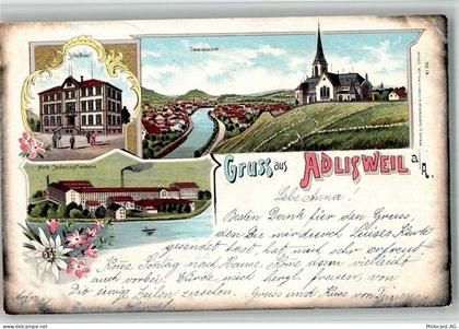8134 Adliswil 1900 BOAKC Fabrik Meck Kirche Lithographie - 13715740