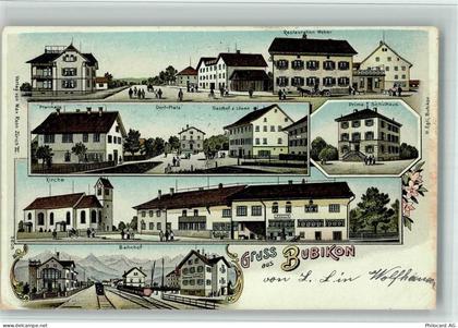8608 Bubikon 1901 BOAKC Lithographie Gasthaus Weber Pfarrhaus Dorfplatz ... - 13702768