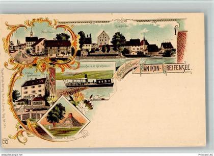 8606 Greifensee 1900 BOAKC Lithographie Nänikon Schloss Dampfer Denkmal ... - 13702541
