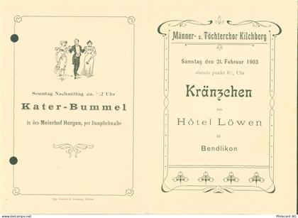 8802 Bendlikon - Männer und Töchterchor Kilchberg Kränzchen Programm gel... - 13815147