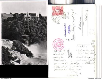 482474,Laufen-Uhwiesen Rheinfall Wasserfall m. Schloss Laufen Kt Zürich