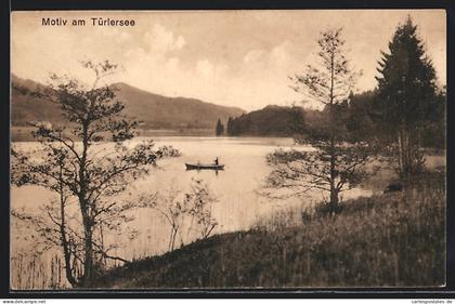 AK Hausen am Albis, Türlersee mit Ruderboot