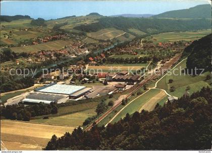 Eglisau Totalansicht mit Mineralquelle Eglisau AG Fliegeraufnahme