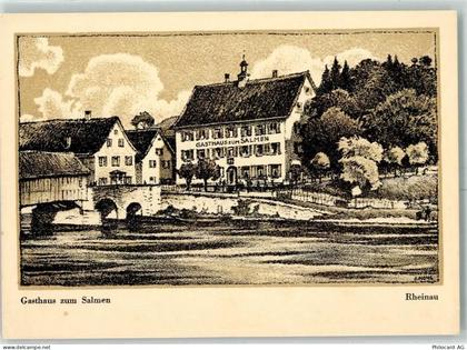8462 Rheinau Lithographie Gasthaus Zum Salmen sign Nohl - 13226558