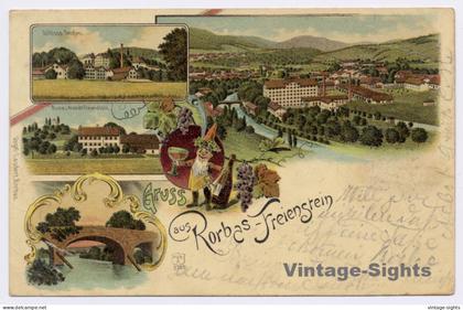 Rorbas Freienstein / Switzerland: Castle - Bridge (Vintage PC Litho 1900)