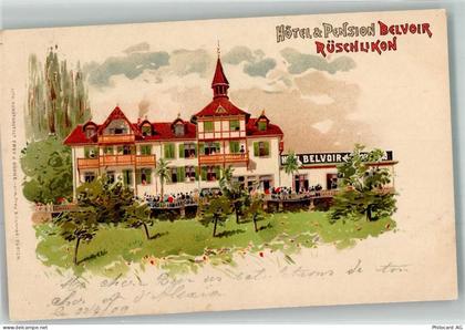 8803 Rüschlikon 1906 Lithographie Hotel Pension Belvoir - 13650953