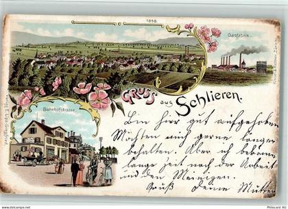 8952 Schlieren 1905 BOAKC Gasfabrik Bahnhofstrasse Lithographie - 13700451