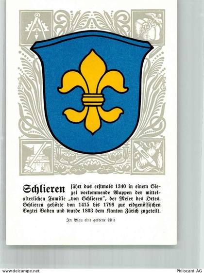8952 Schlieren Lithographie Wappen - 14021340