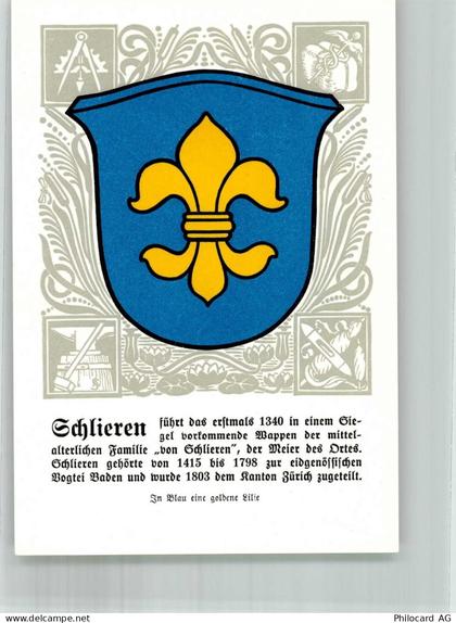 8952 Schlieren Lithographie Wappen - 14021343