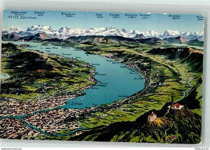 8000 Wollishofen Zürich - Landkarte Zürichsee - 39700419