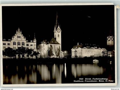 8000 Zürich - Festbeleuchtung Stadthaus Fraumünster Meise St. Peter - 39691189