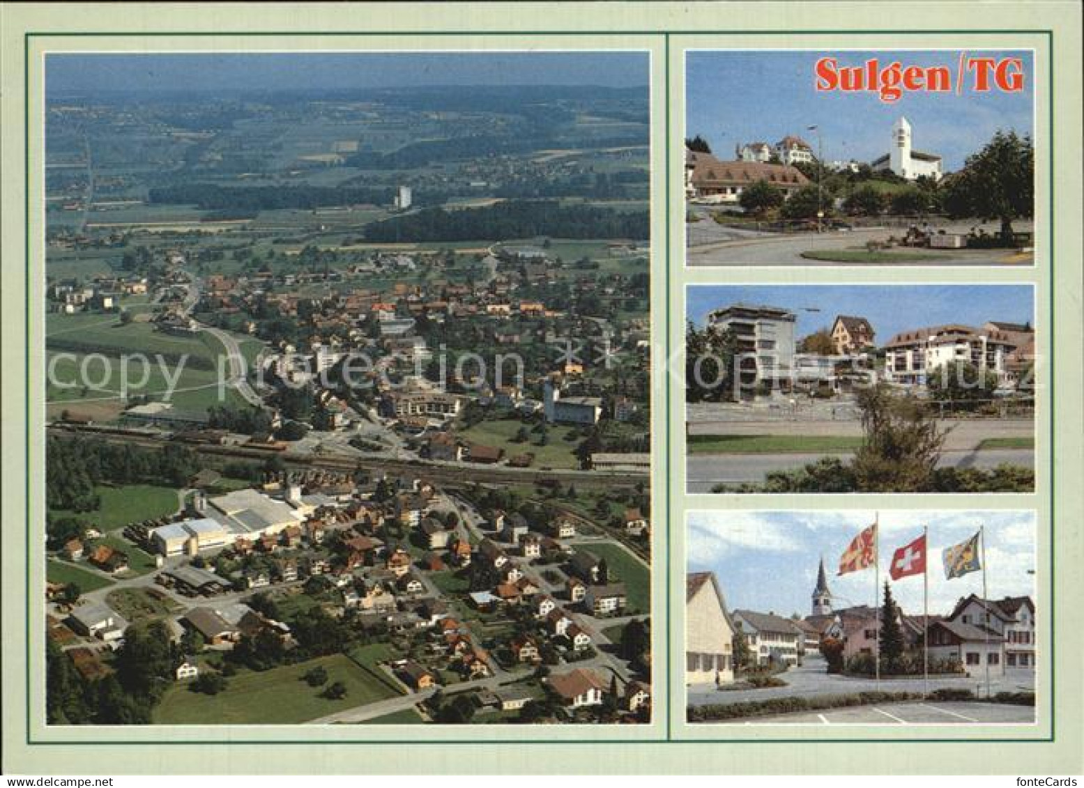 Sulgen Bischofszell Fliegeraufnahme Kirche Strassenpartien