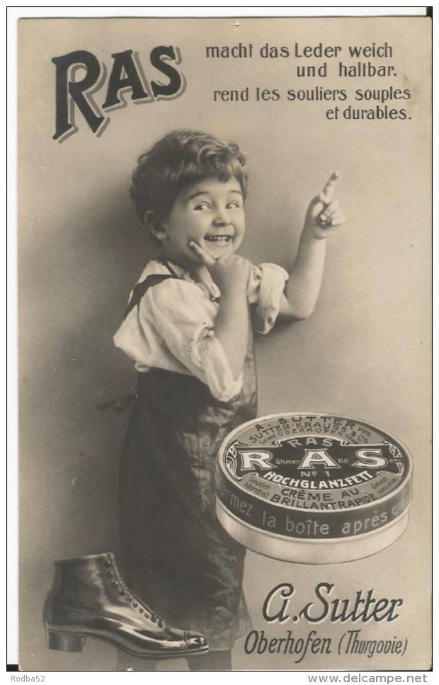 Superbe CPA publicitaire - Cirage RAS - A Sutter - Oberhofen - Thurgovie - Pub Rare  - Suisse - Schweiz