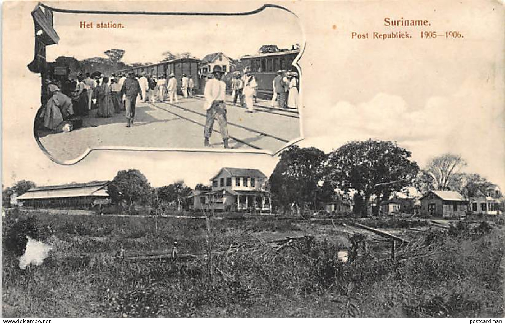 Suriname - Het Station - Railway Station - Post Republiek 1905-1906 - Publ. unknwon