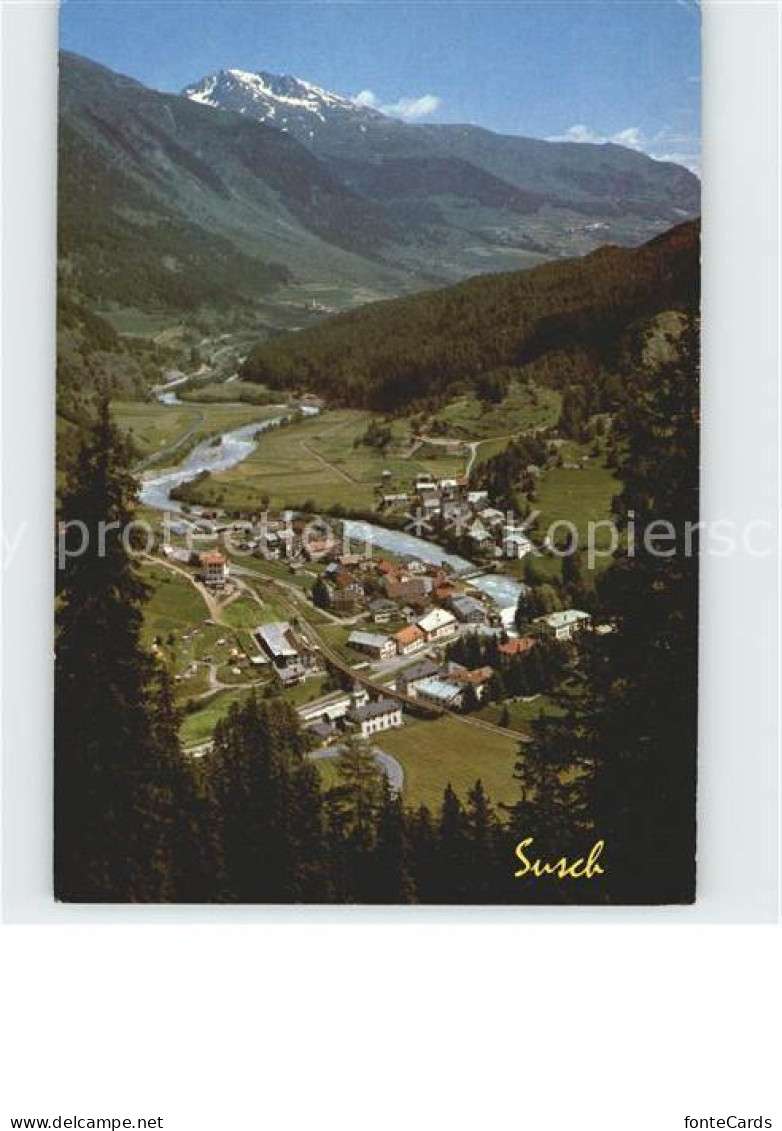 Susch Blick gegen Lavin und Guardal