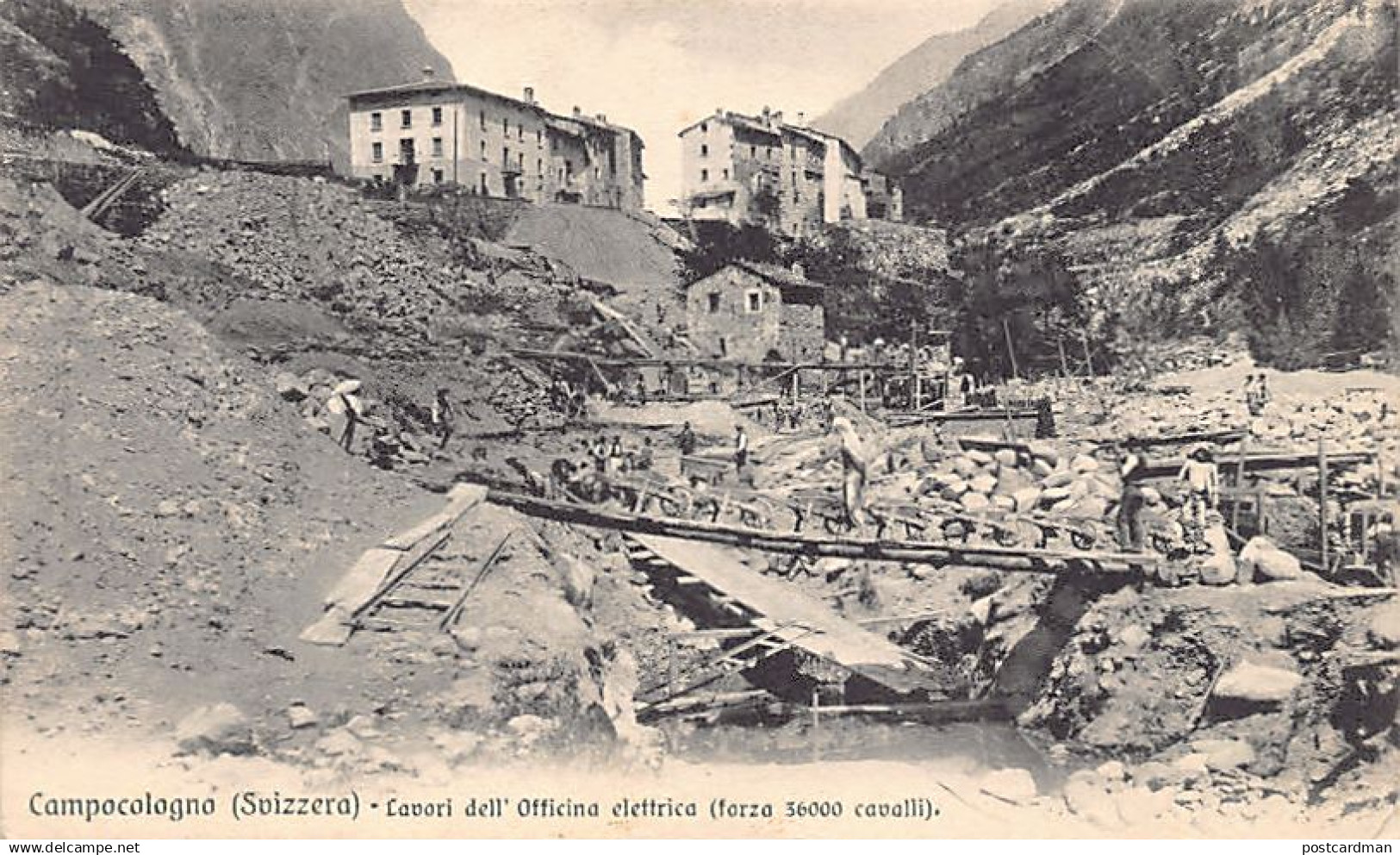 Svizzera - BRUSIO (GR) Campocologno - Lavori dell'officina elettrica - Ed. sconosciuto