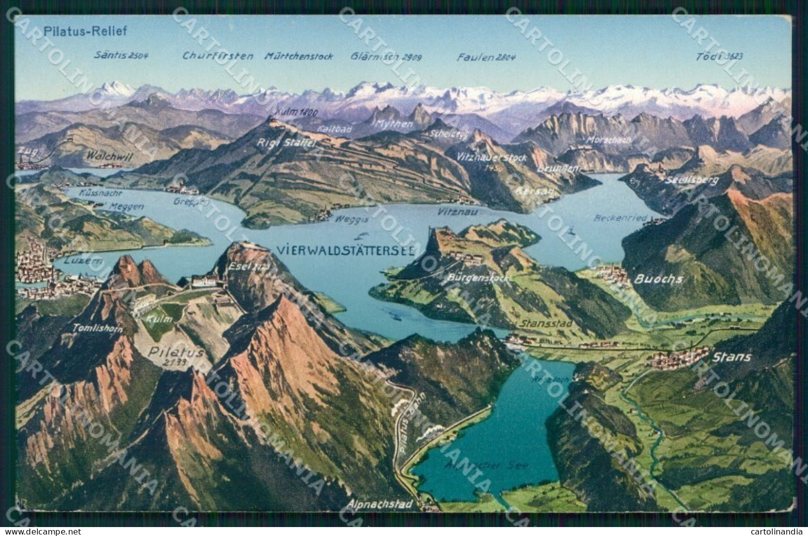 Svizzera Lucerna Pilatus Massiccio Montagnoso Mappe cartolina MX1514