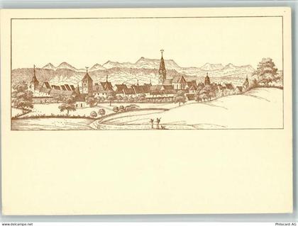 4800 Zofingen Künstlerkarte Ansicht von Zofingen von Osten gezeichnet vo... - 11087513