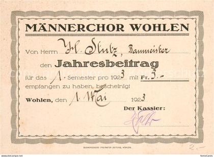 Wohlen AG Maennerchor Wohlen Jahresbeitrag Kassenbeleg
