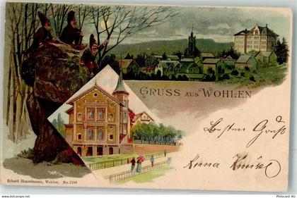 5610 Wohlen AG 1899 Lithographie / Mondschein Zwerge - 13623154