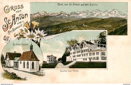 St Anton 1121m Gais IR Gasthof zum Roessli - St. Anton Kapelle - Saentis