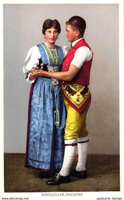 Appenzell, Appenzeller Tracht, Appenzeller Paar, um 1920