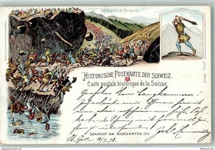 6417 Sattel Lithographie Historische Postkarte Schweiz 1315 Schlacht am ... - 13310652