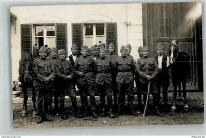 Oensingen Gruppenaufnahme von Soldaten in Uniform mit Pferden Ort lt. Fo... - 10738423