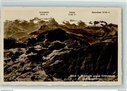 Sattel Blick vom Wildspitz gegen Urirotstock und Spannörter Urirotstock ... - 11063349